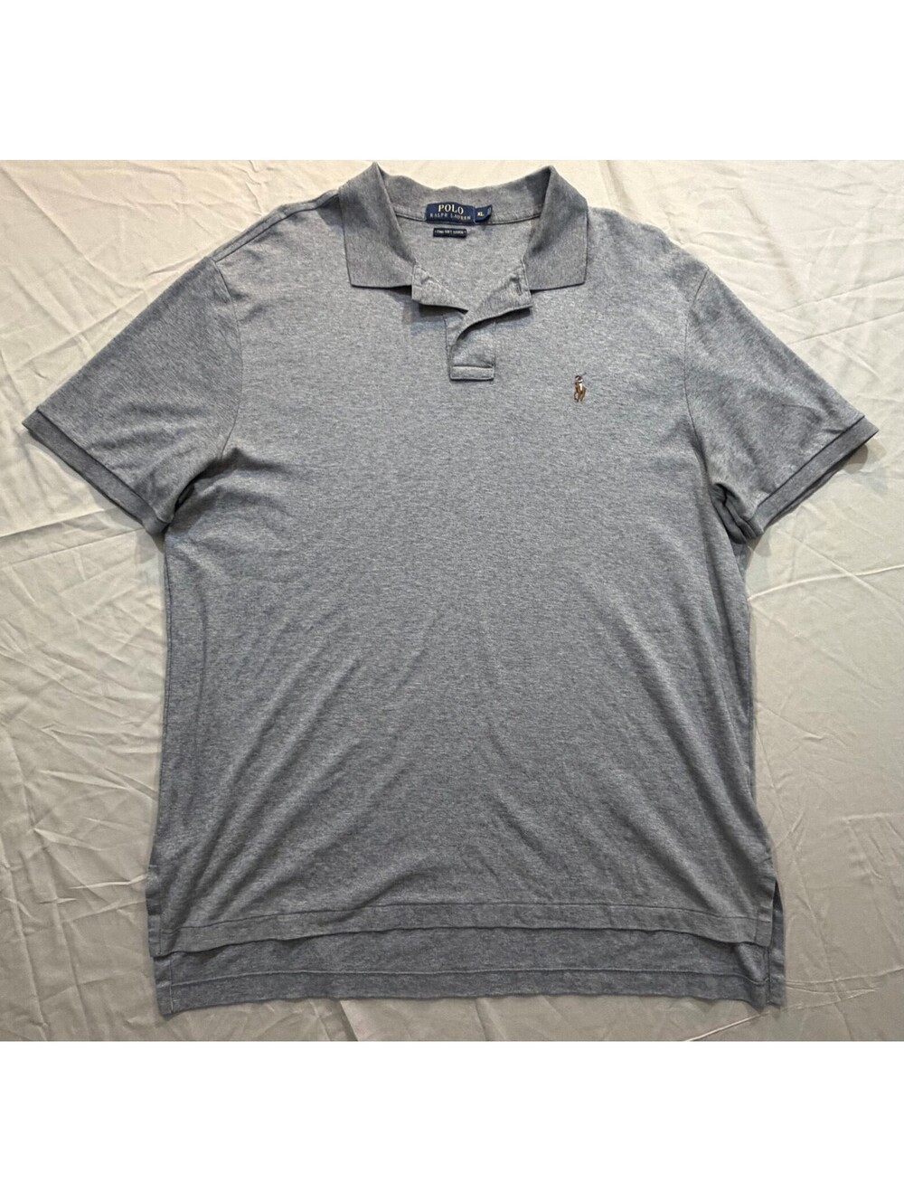 Polo Ralph Lauren Polo Shirt Mens XL Gray Pima Soft Touch Cotton Pony Golf